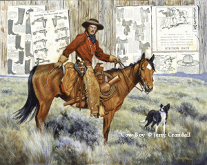 Original Pin Up Oil Paintings & Art - Cowgirl Kimbra by Jerry Crandall ...